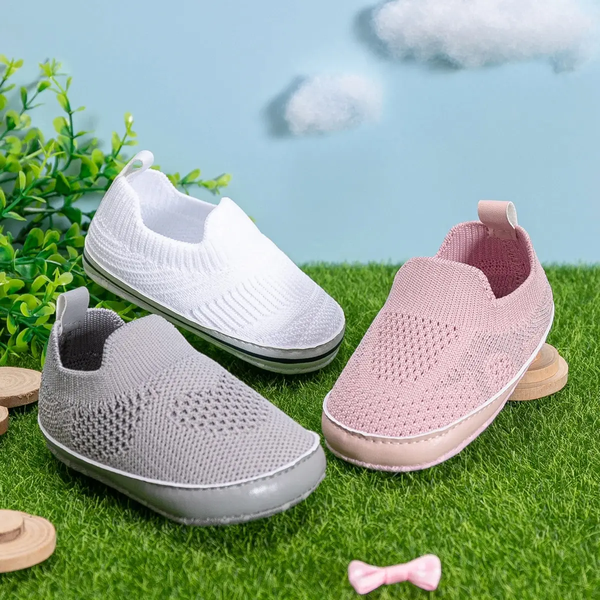 Meckior scarpe da bambino neonate ragazzi Toddler comoda maglia traspirante Sneaker Boy Lazy Slip On First Walkers scarpe da culla per neonati