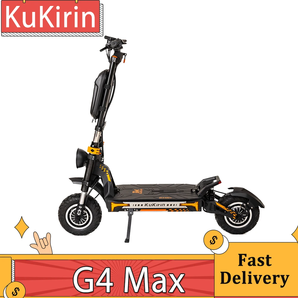 KuKirin G4 Max Off-Road Electric Scooter 2*1600W Brushless Hub Motor 12-inch Pneumatic Tires 60V 35.2Ah Battery 95km Max Range