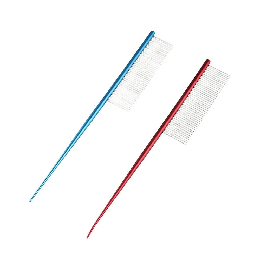 Stainless Steel Pet Flea Comb Non-rust Colorful Dogs Cleaning Brush Comb Dense Tooth Dog Grooming Comb for Dogs Puppy Cats