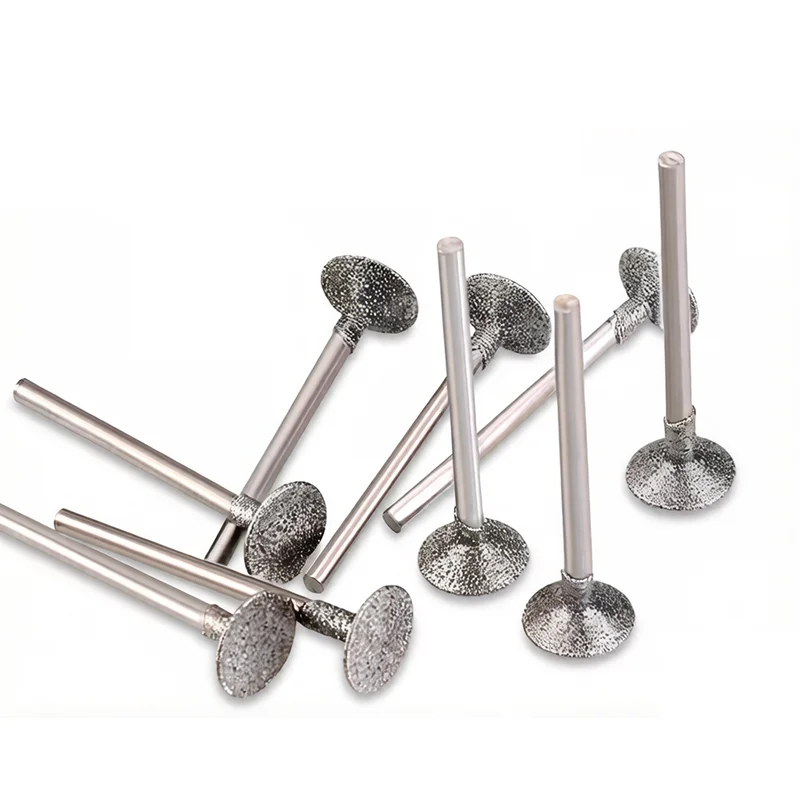 2.35/3mm Shank Diamond Mounted Point Grinding Head H-Needle 0.5mm~16mm Jade Carving Tools Burr Engraving Bit for Rotary Tools