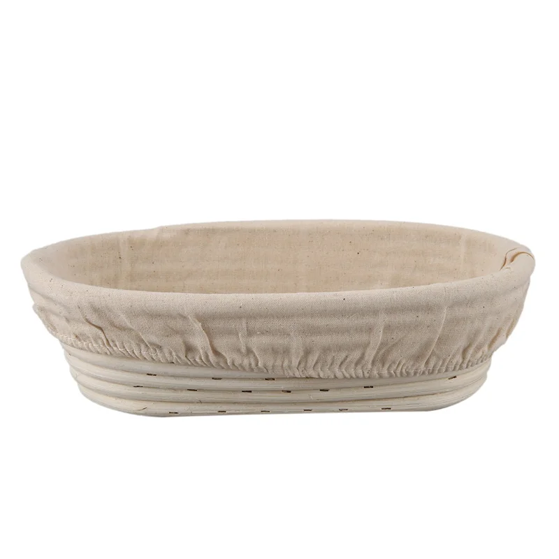 

10Pcs 25Cm/10 Inch Bread Basket Rattan Proofing Basket Liner Round Oval Fruit Tray Dough Food Storage Container
