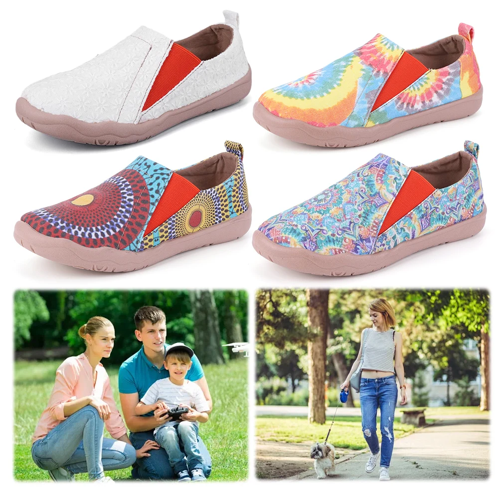 

Women Art Painted Loafers Comfortable Canvas Walking Shoes Casual Travel Shoes Lightweight Walking Loafers for Daily Wear