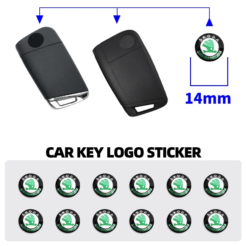 Car Goods Remote Key Shell Radio Button Symbol Logo Badge Decals For Skoda Fabia Kamiq Rapid Kodiaq Octavia a5a 7 2 Yeti Superb