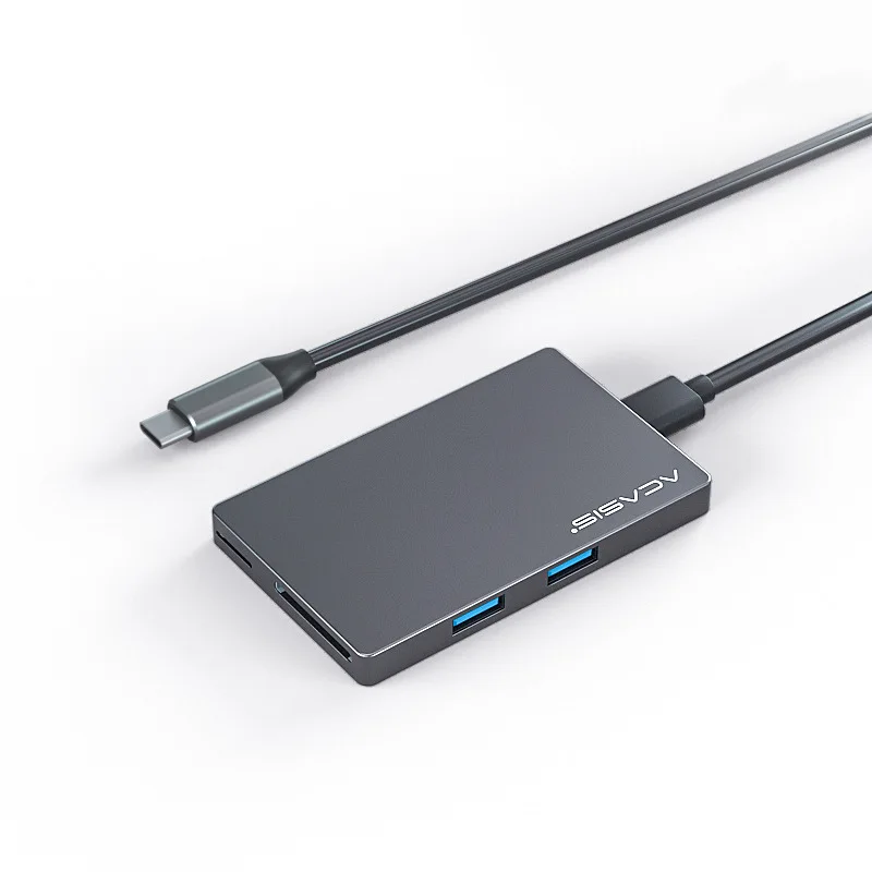 

Ultra-thin type-c docking station, six-in-one PD charging, card reader USB