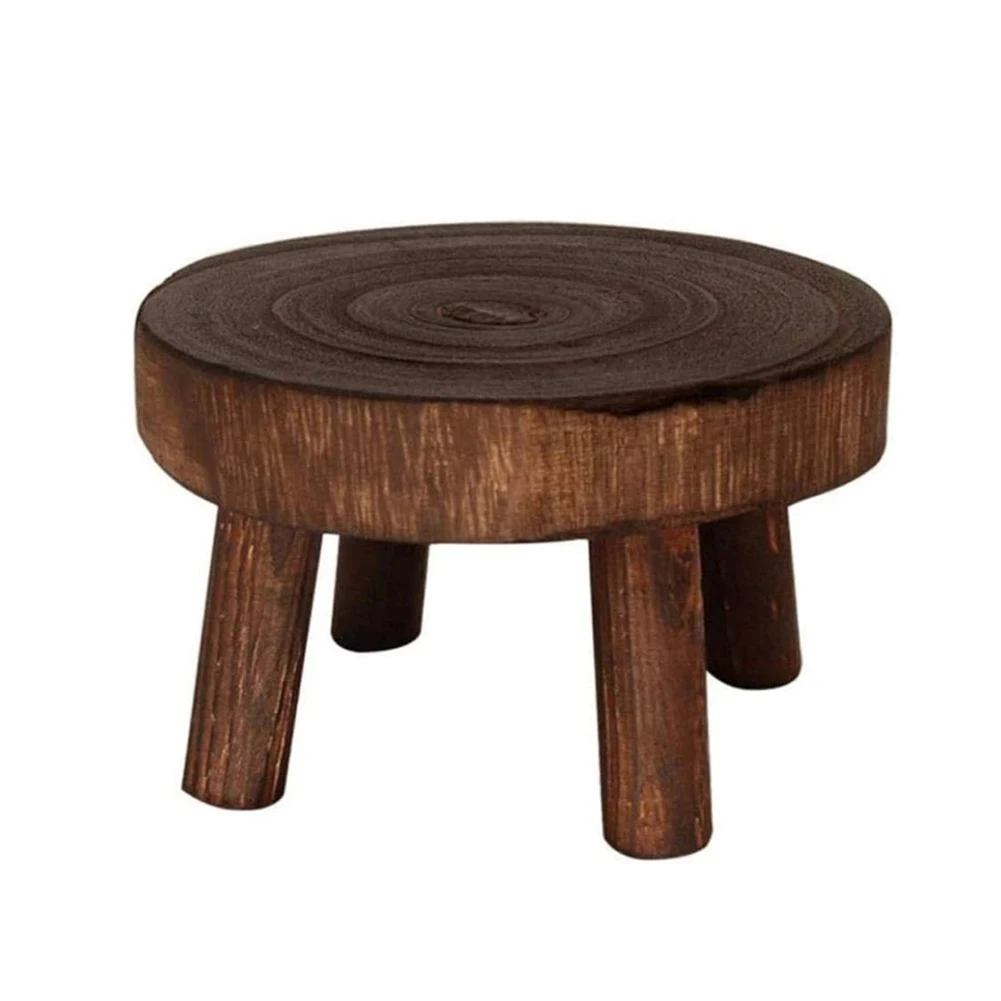 

Creative Photography Props Green Plant Pot Raising Rack Small Bench Small Tray Solid Wood Storage Pot Rack Retro Photo ﻿