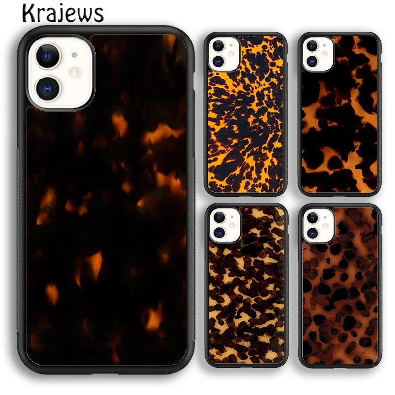 Krajews Tortoise Marble Pattern Soft Phone Case For iPhone 16 15 SE2020 14 6 7 8 plus 11 12 13 pro max coque Shell Fundas