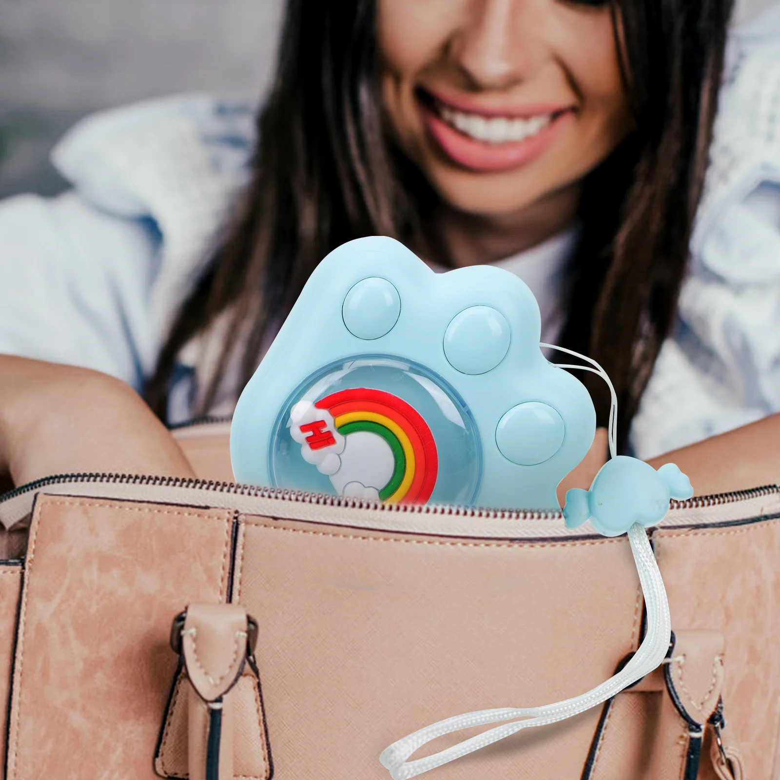 เครื่องอุ่นมือรูปอุ้งเท้าแมว สีรุ้ง ให้ความร้อนเร็ว มีไฟส่องสว่าง ใช้ซ้ำได้ พกพาสะดวก อุปกรณ์ฤดูหนาวลายการ์ตูน