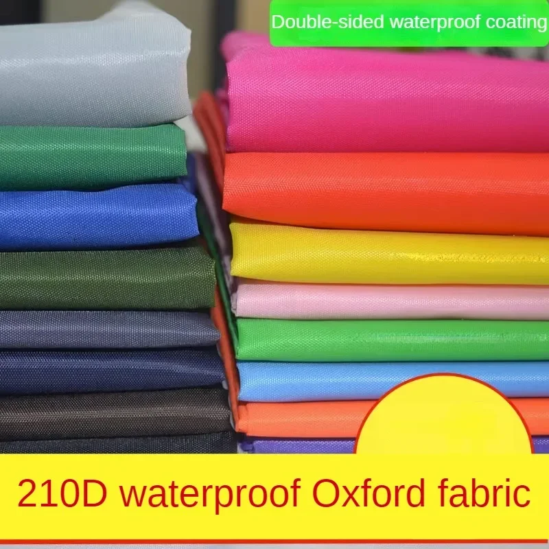 Encrypted 210D Waterproof Fabric Oxford Coated By The Meter for Outdoor Tents Awnings Sewing Polyester Textile Cloth Black White