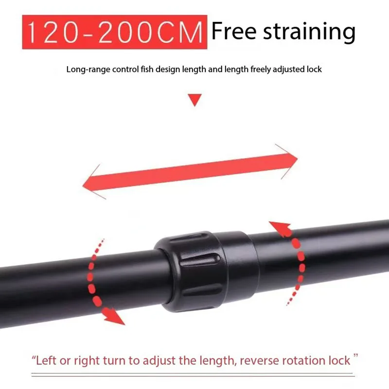 

New extended stainless steel fish control device with a length of 2 m and a large object clamp for fishing