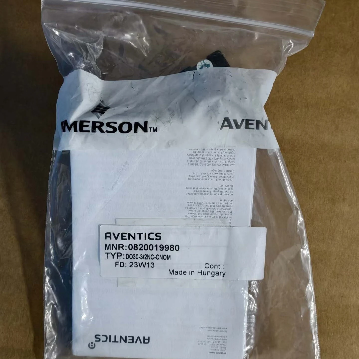 0820019980 New: AVENTICS Pneumatic Components, Original