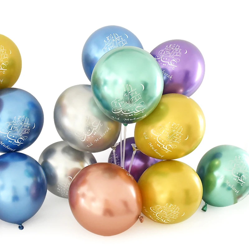 10pcs 10inch Eid Mubarak Colorful Balloons Ramadan Home Decoration Latex Balloon Islam muslin Kareem Festive Party Outdoor Decor