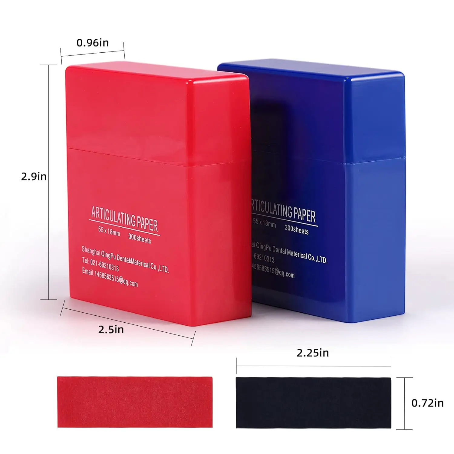 300pcs/box Dental Material Articulating Paper Red/Blue Size 55mm*18mm Dental Prosthodontic Oral Care Material For Accurate Occlu