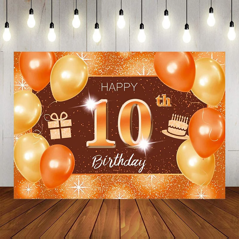 

10th Birthday Photography Backdrop Baby Shower Decorations Video Game Birthday Game Background Banner Poster Party