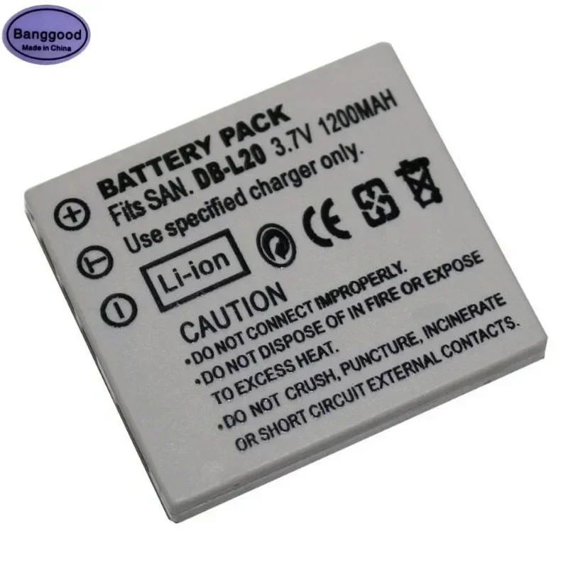 2PCS DB-L20 L20A L20AU Digital Camera Battery for Sanyo Xacti E60 C1 C4 C5 C6 CA8 J4,CG65,E6,E7,CG6,CG9,CA8,CA65,CA9 E1 E2 E6