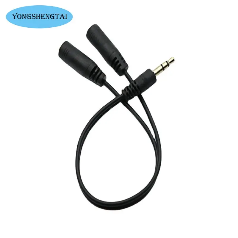 Kabel adaptor Headphone, satu titik dua kabel Audio komputer telepon ke Speaker 3.5 publik ke 3.5 ganda kabel koneksi Audio wanita