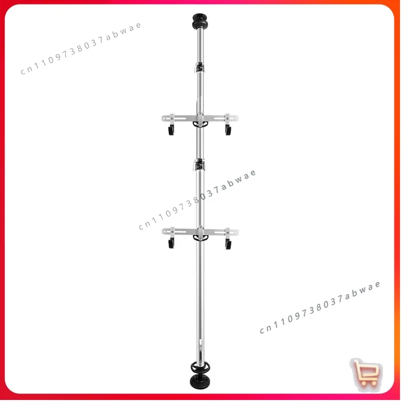 Bicycle Indoor Standing Bike Rack-Extendable Punch-free Installation No Drilling Compatible with Road & Mountain Bikes