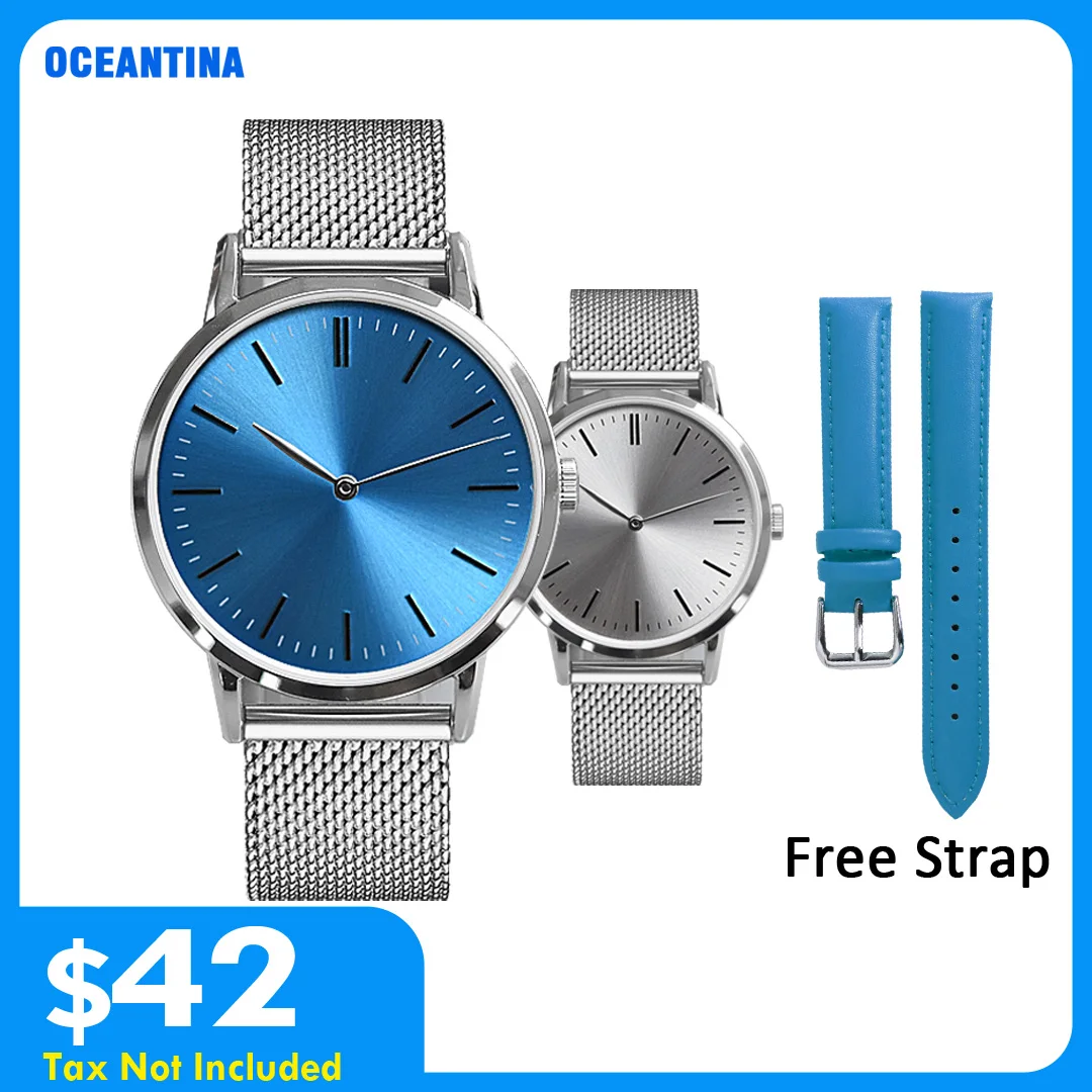 Oceantina 석영 손목 시계 간단한 얇은 Godinniki 비즈니스 우아한 숙녀 시계 여성 손목 시계 시계 Reloj Mujer 다채로운