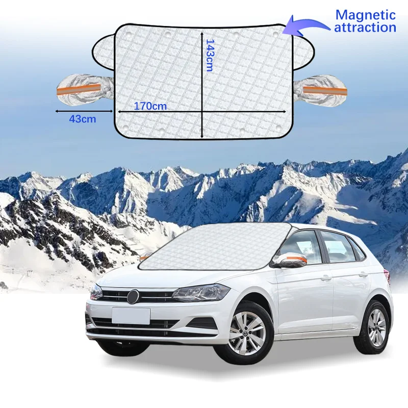 Magnetic Car Windshield Snow Cover Winter Ice-Frost Guard Sun Shade Protector For Volkswagen Polo Exterior Accessories