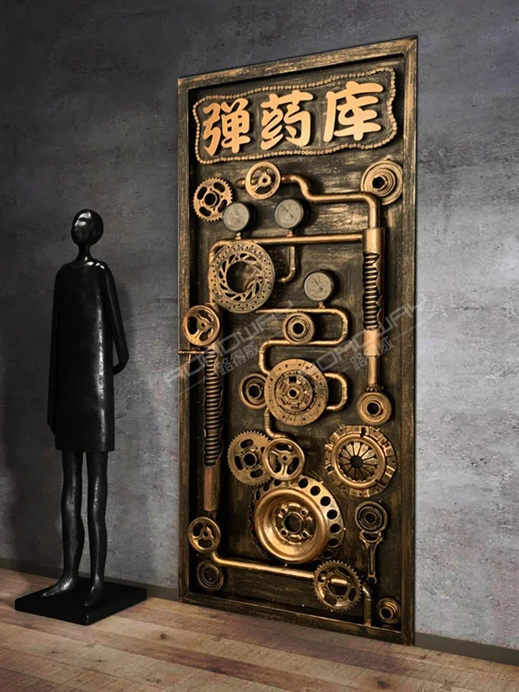 Bar Cafe Restaurant Internet Cafe Retro Industrial Style Indoor Private Room Door Wrought Iron Metal Toilet Door Decoration