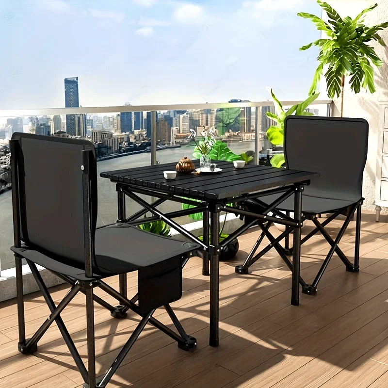 Portable Folding Camping Table for Outdoor Picnic - Lightweight Collapsible Roll-Up Metal Iron Table image 5