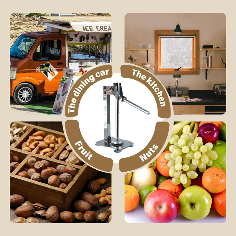304 Stainless Steel Manual Lemon Juicer Lever Action Effortless Design For Home And Street Vendor Use
