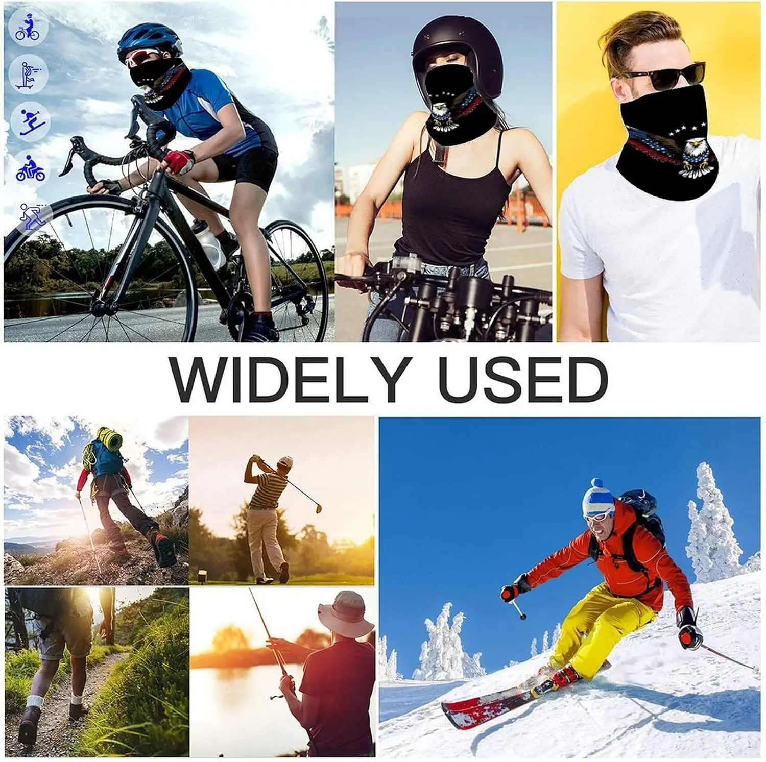 Masker Ski untuk Pria Penutup Wajah Penghangat Leher Ramah Kulit dengan Penutup Wajah untuk Aktivitas Luar Ruangan untuk Bersepeda Motor, Bersepeda, Berlari