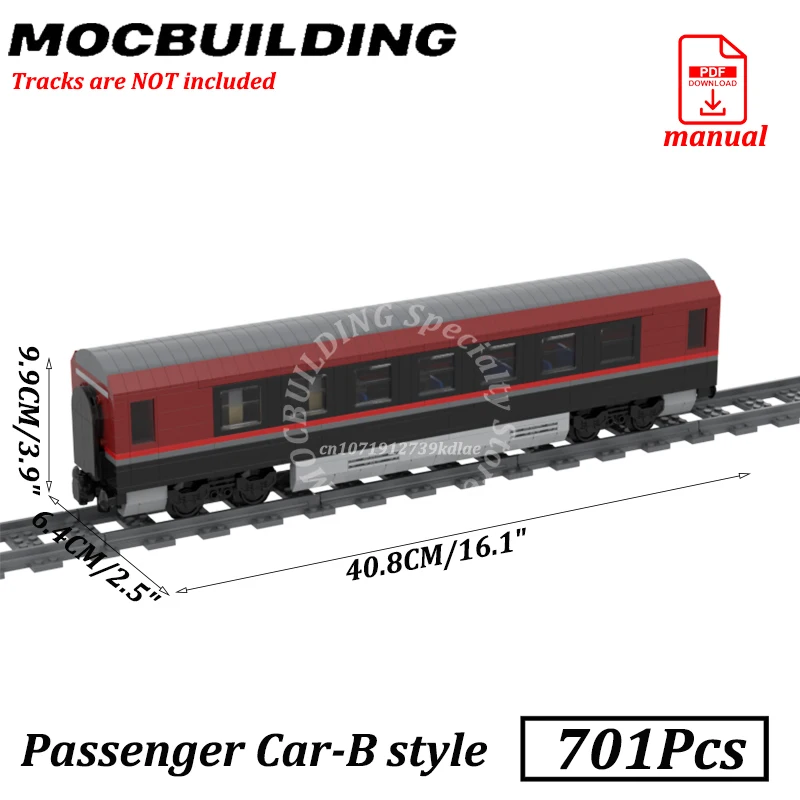 RJ Train Engine Model MOC Buildings City Railway Locomotive Train Set Construction Bricks DIY Toys Gifts