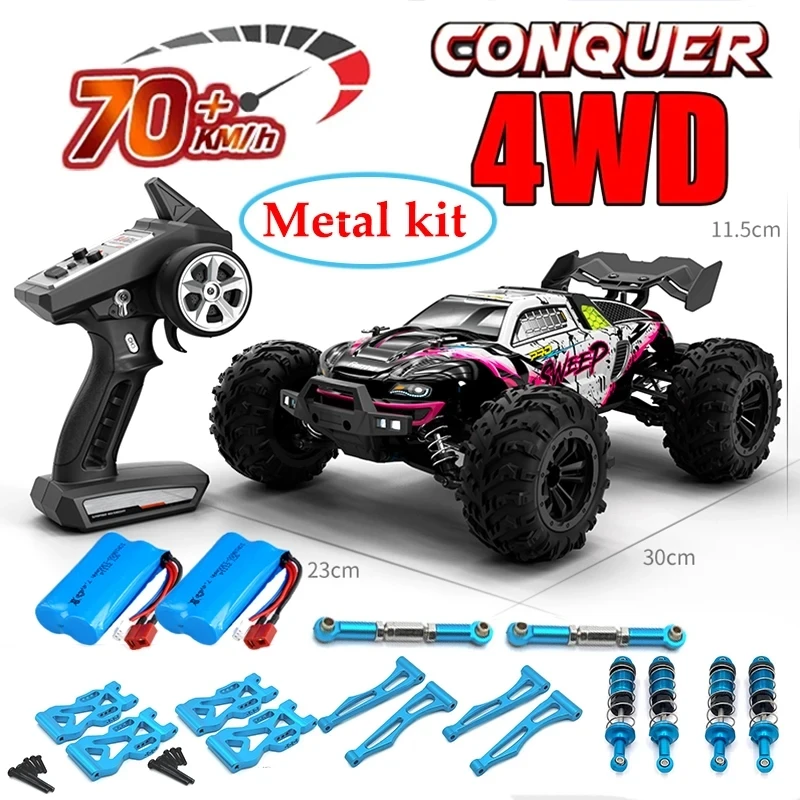 Rc Car Off Road 4x4 High Speed 70KM/H Remote Control Car with LED Headlight Brushless 4WD 1/16 Monster Truck Toys for Boys Gift