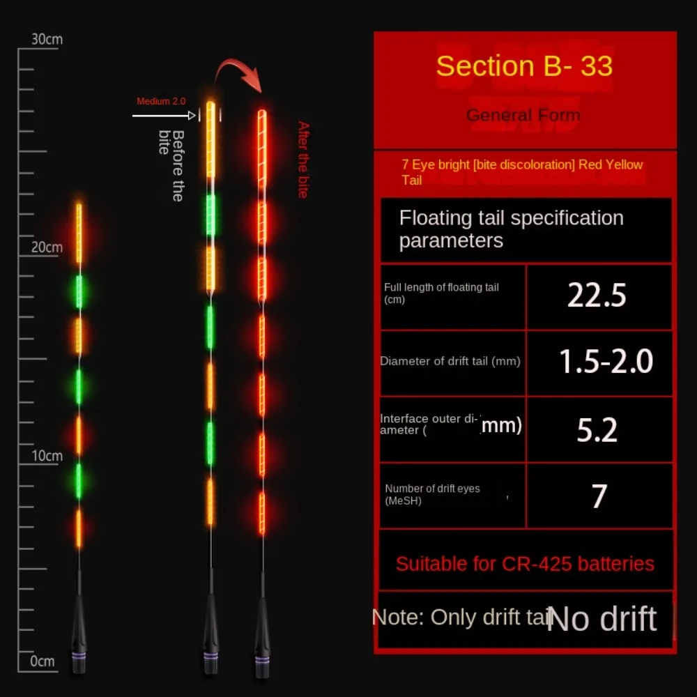 1pc Super Bright LED Fishing Smart Float Top Ultra Sensitive Luminous Electronic Floats Buoy Bite Hook Color Change