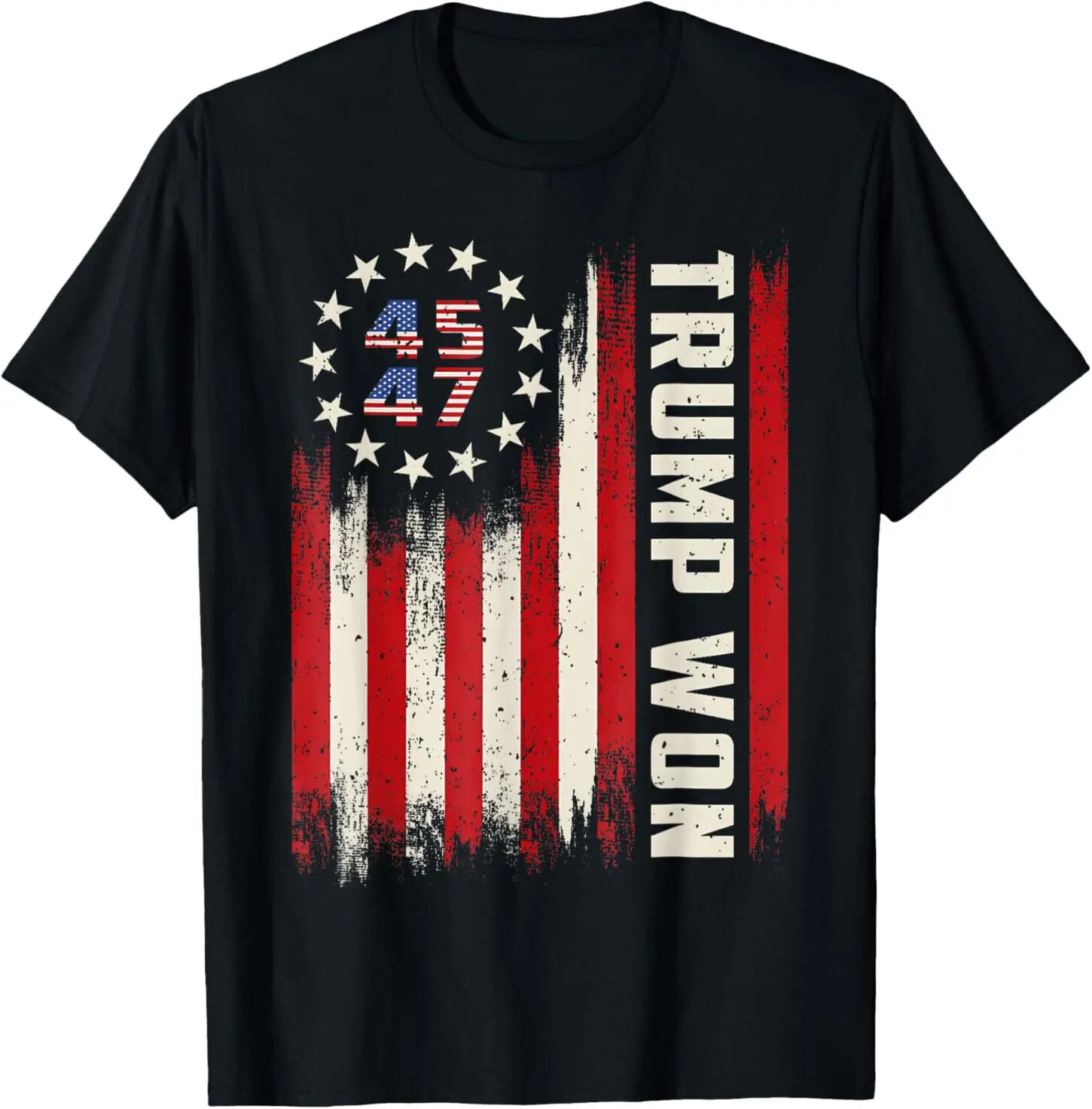 

Trump Won 2024 45 47Th President Usa Flag T-Shirt Short Sleeve Casual 100% Cotton Shirts