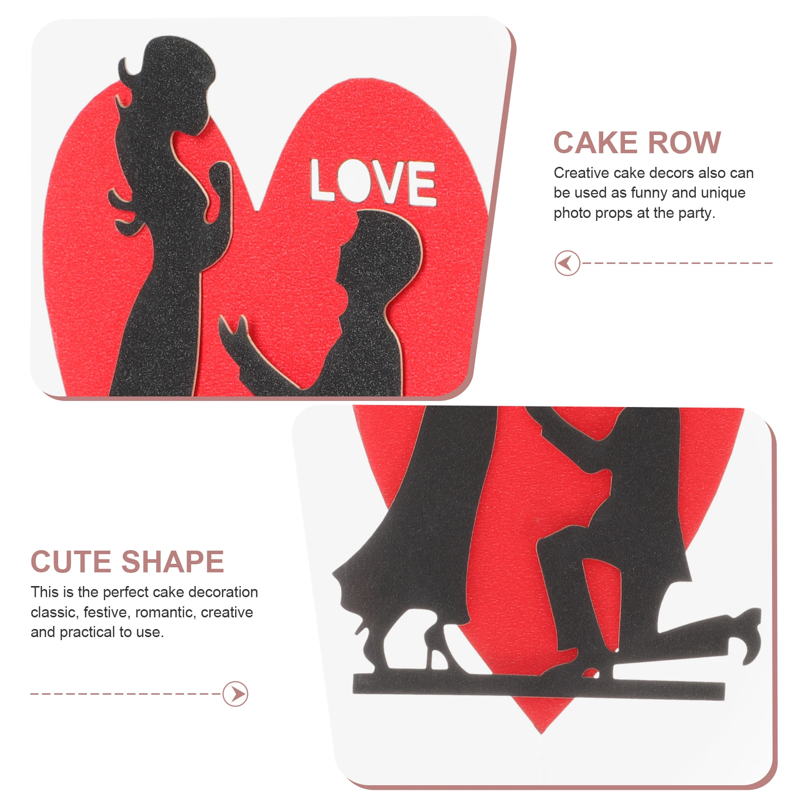 

22 Pcs Couple Topper Wear resistant Cake Decor for Party Wedding Bridal Shower Graduation Theme Photos Props Romantic Creative