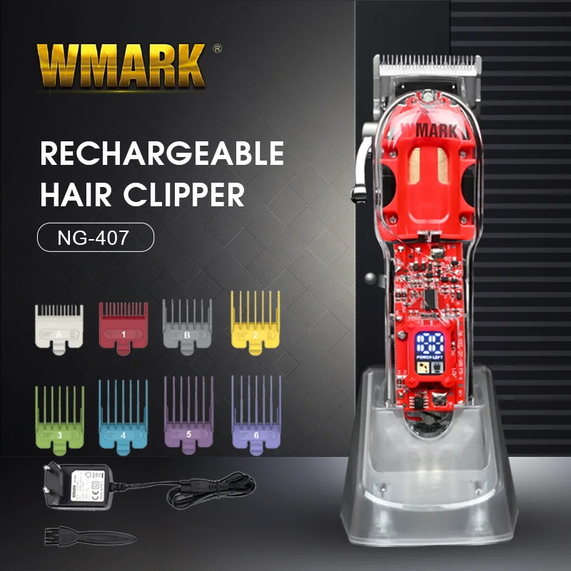 WMARK Transparent Hairdresser Pusher Oil Head Electric Pusher NG-407 Hot Selling Charging Hair Shop