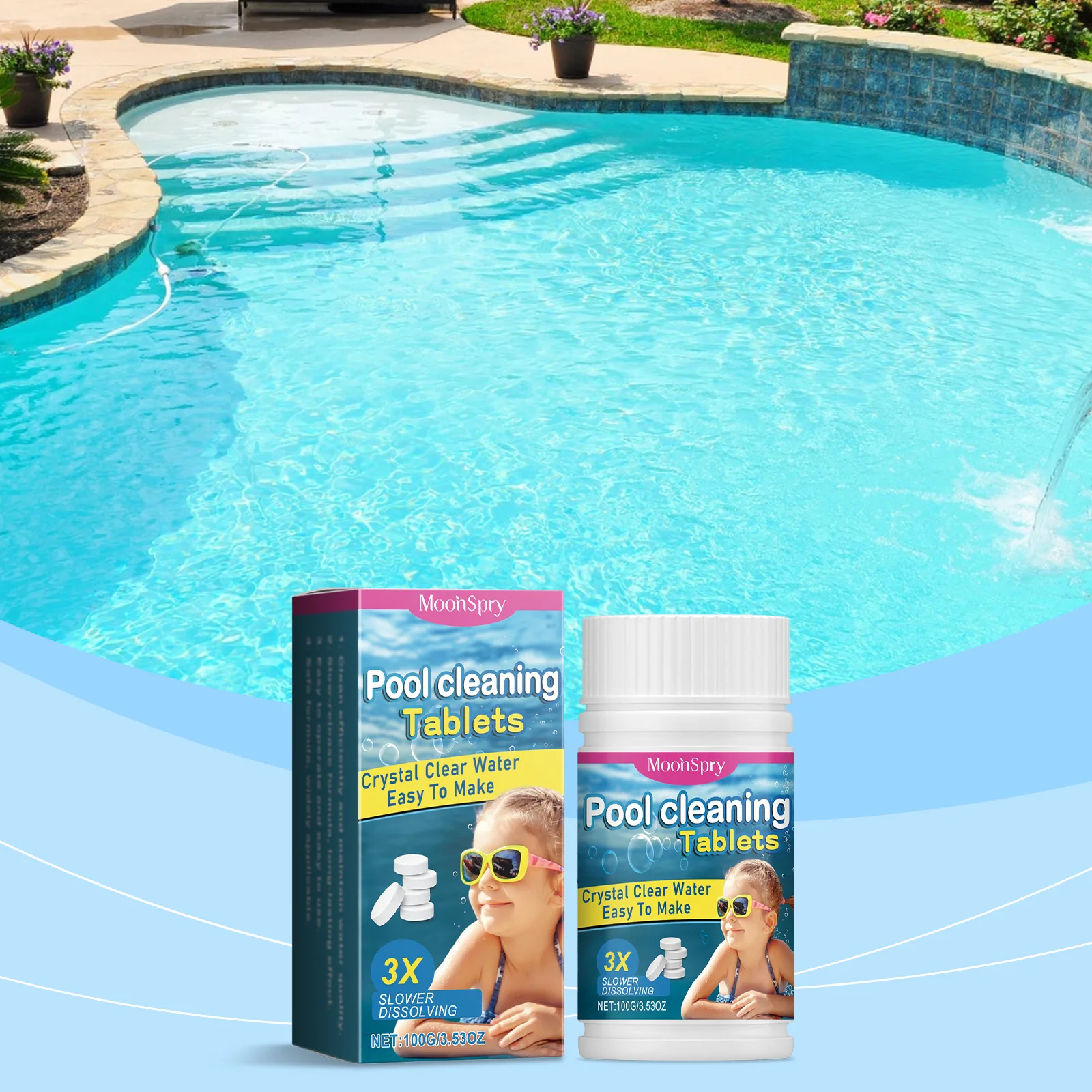 Picture 6: Home Pool Cleaning Slow-Release Tablets, Multi-functional Effervescent Tablets for Water Purification, Stain Removal, and Odor E