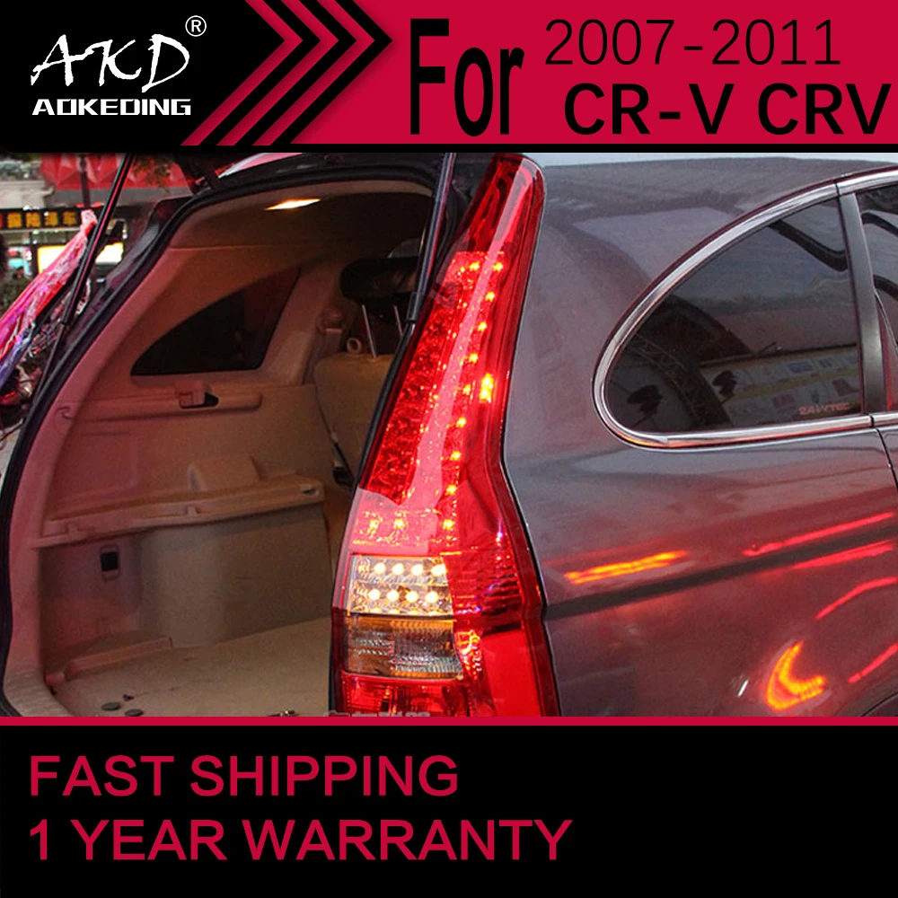 Car Lights for Honda CR-V LED Tail Light 2007-2012 CRV Stop Lamp Brake Signal DRL Reverse Automotive Accessories