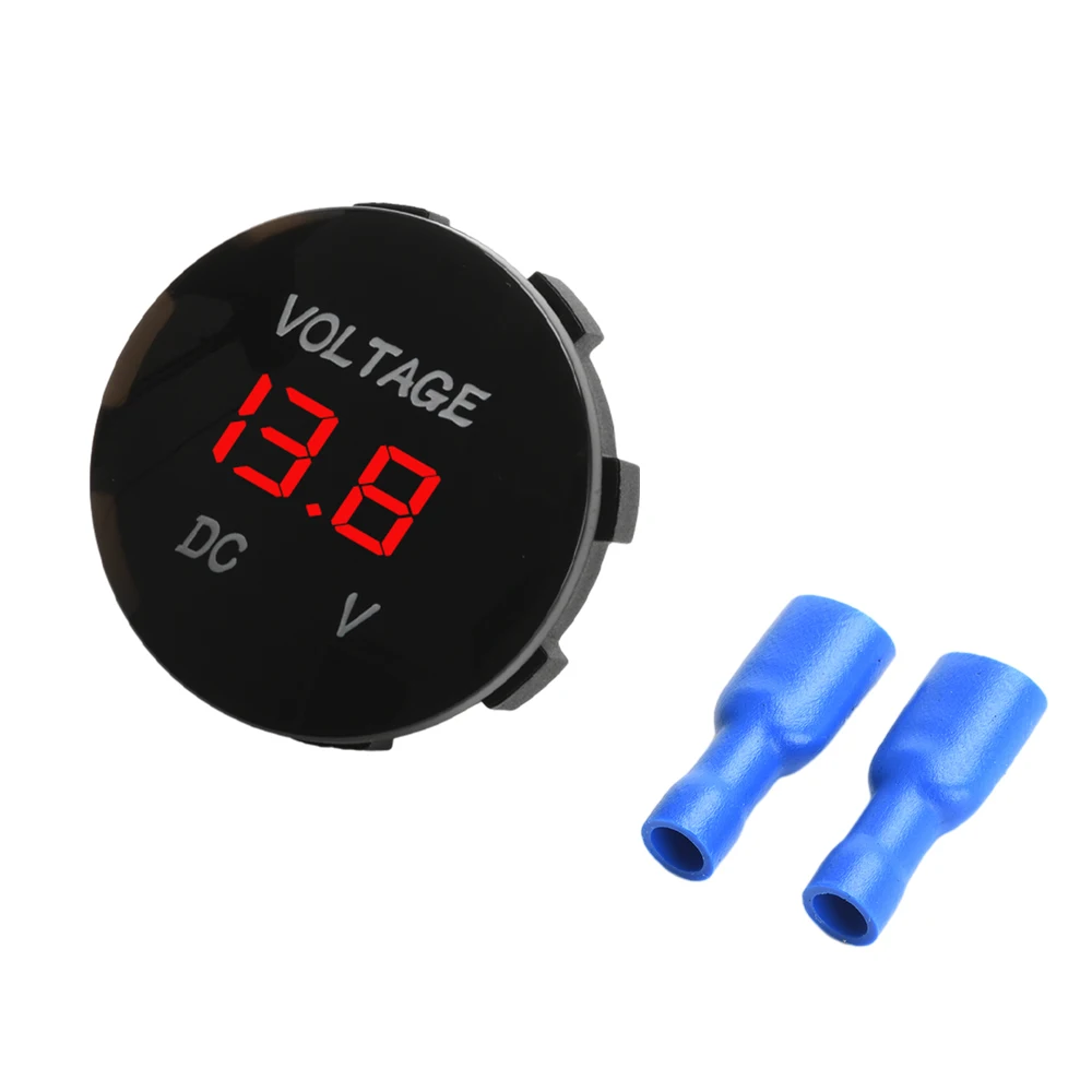 Car boat modification DC voltmeter DC12V three digit display waterproof voltage meter can test 5-48V