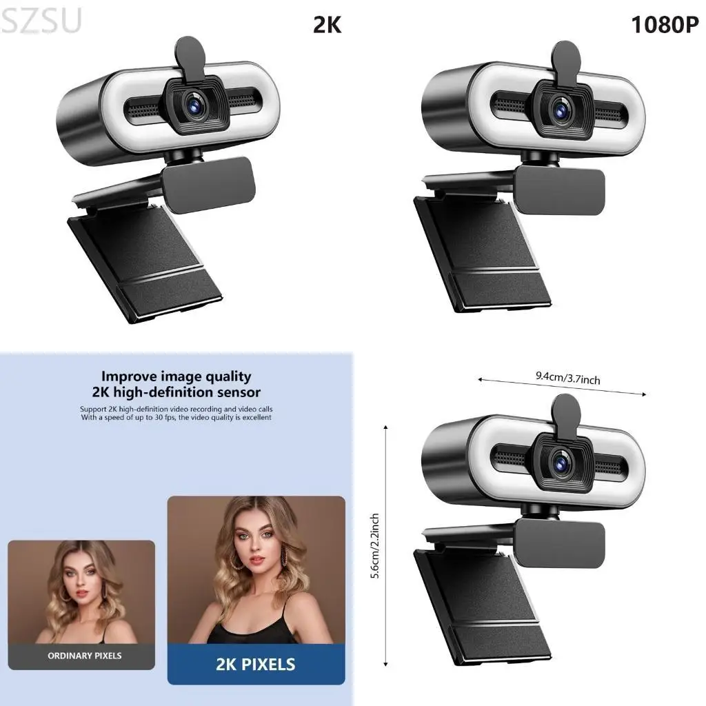 

SZSU Webcam Auto Light Adjustment Privacy Cover Portable For Live Streaming