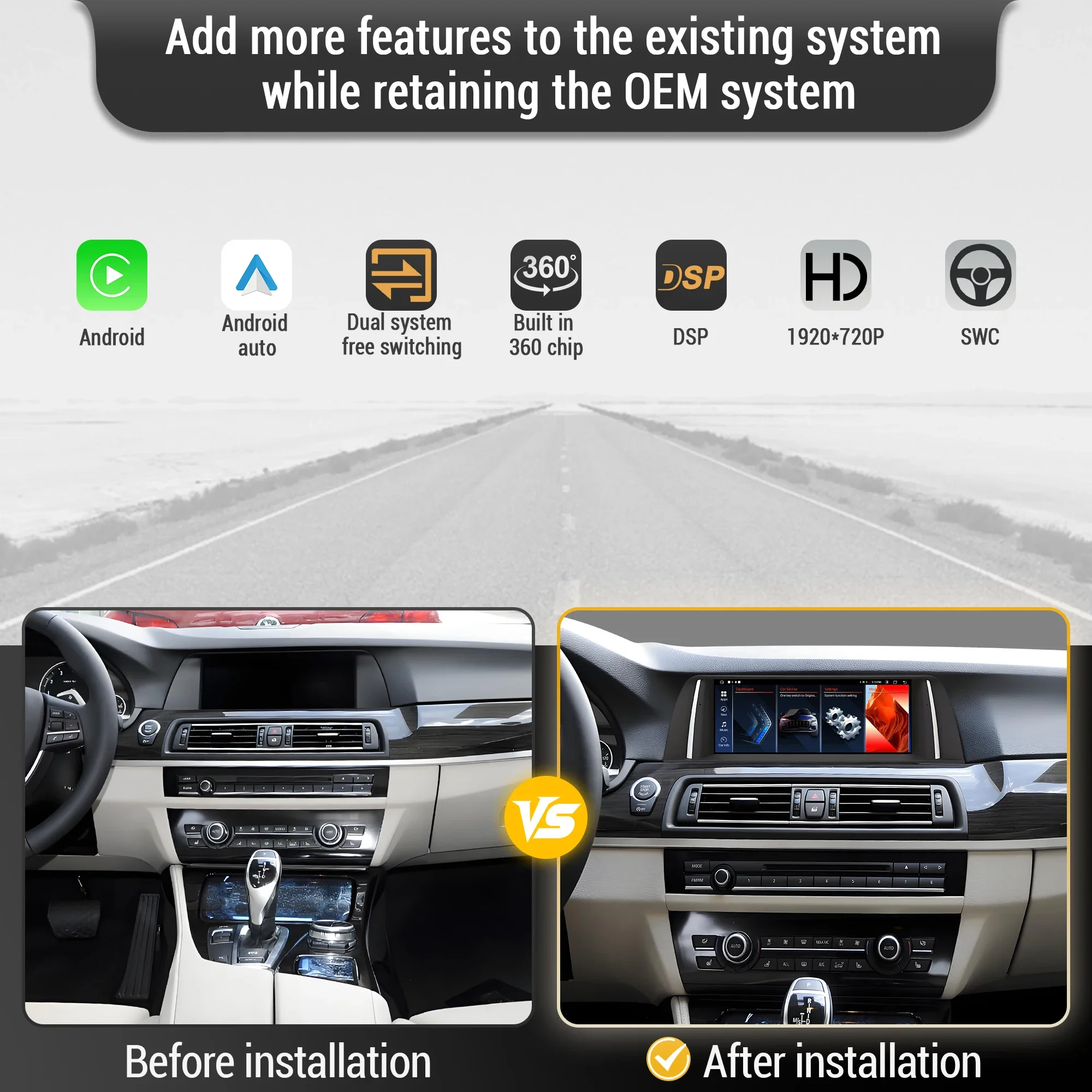 10,25 Zoll Android 13 Autoradio für BMW 7er F01 F02 2009–2017 Drahtloser Bluetooth Carplay Snapdragon 680 Head Unit Bildschirm