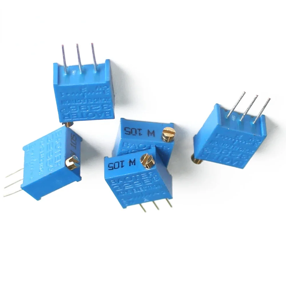 20PCS 3296W Trimpot Trimmer Potentiometer 100R 500R 1K 2K 5K 10K 20K 50K 100K 500K 1M Precision Adjustable Resistance Multi-turn