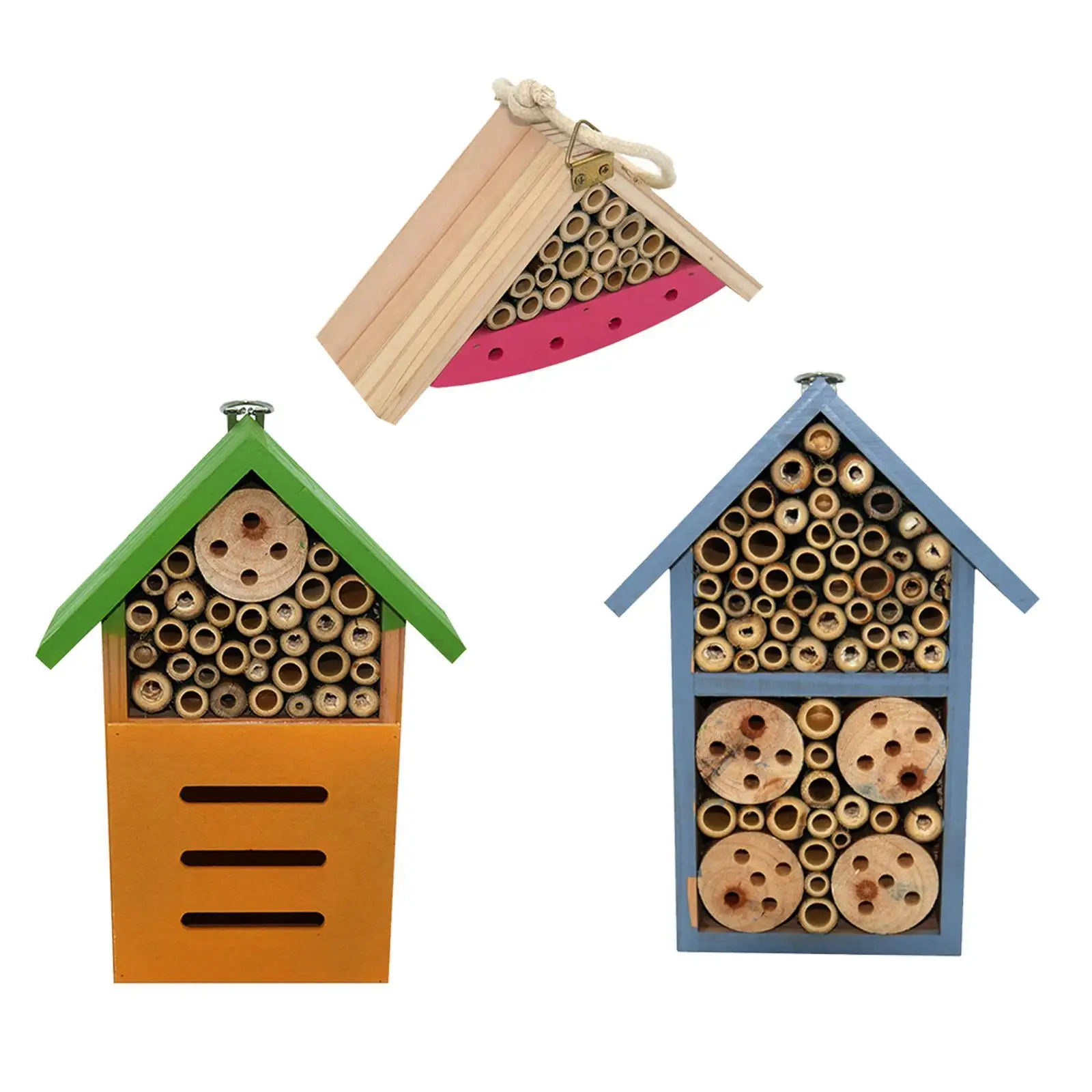 Wooden Insect Bee House Wood Bug Room Hotel Shelter Garden Decoration Nests Box Insect House