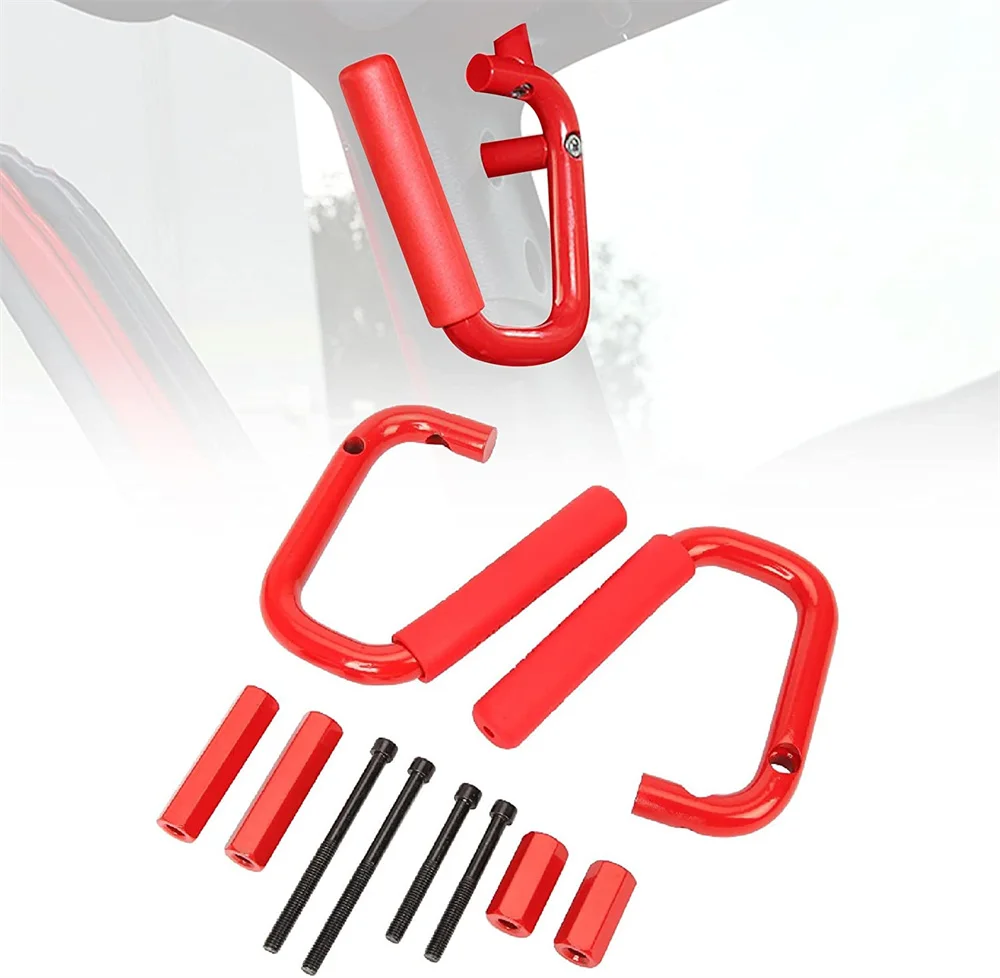 Rood/Zwart 2/4 Deur Voor Achter Handgreep Voor Jeep Wrangler Jk 2007-2017jku Rubicon Sahara Sport Aluminium Armleuningen