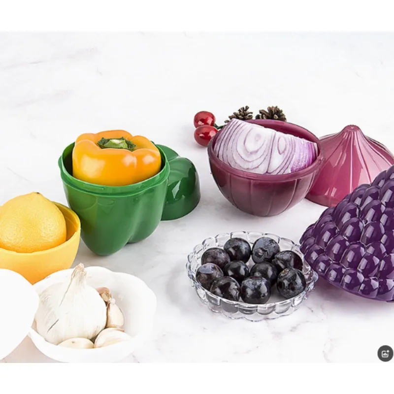 1 st Zomer Fruit Scherper Creatieve Keuken Koelkast Groente Containers Ui Avocado Tomaten Citroen Verse Opbergdoos
