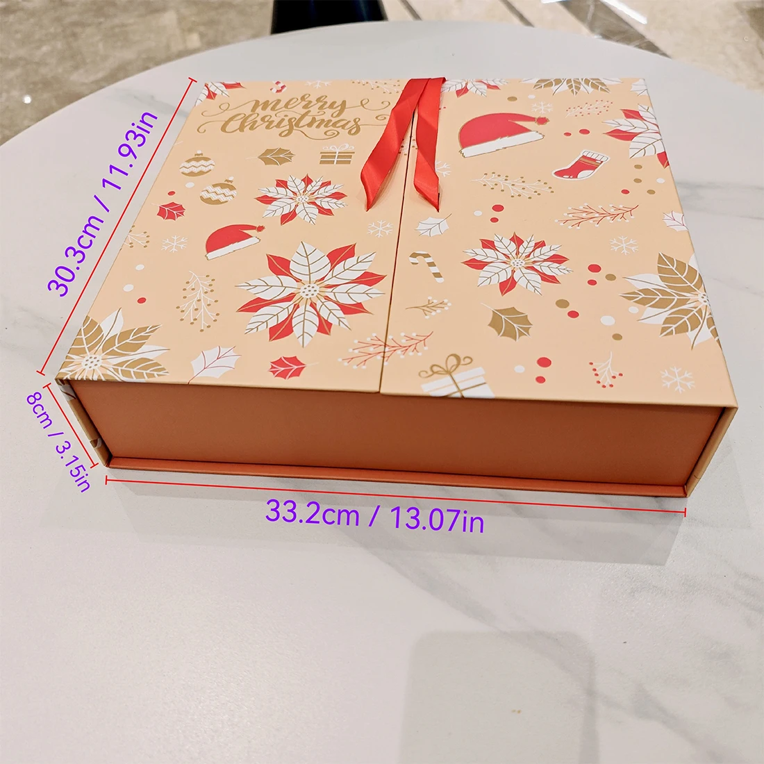 صندوق العد التنازلي لعيد الميلاد، زينة للعطلات الموسمية لمدة 24 يومًا، صندوق مجيء تقويم ورقي فارغ محمول، مناسب للاحتفالات الشتوية والرجال والنساء وطلاب الجامعات والمراهقين والكبار