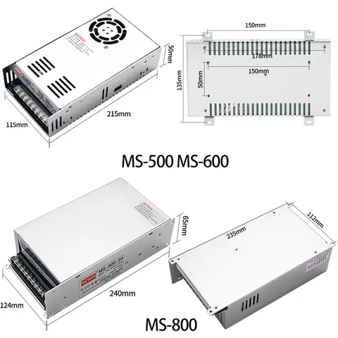 500W 600W 800W anahtarlama güç kaynağı MS 0-12V 24V 36V 48V 60V 72V 80V 110V 150V 220V AC/DC gerilim ayarlanabilir endüstriyel Industrial