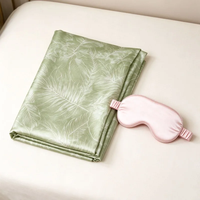 Print Silk Pillowcase Eye Mask Set 40 Momme Silk Pillowcase 22 Momme Sleep Mask Sleeping Set Smooth Pillow Case Gift for Women