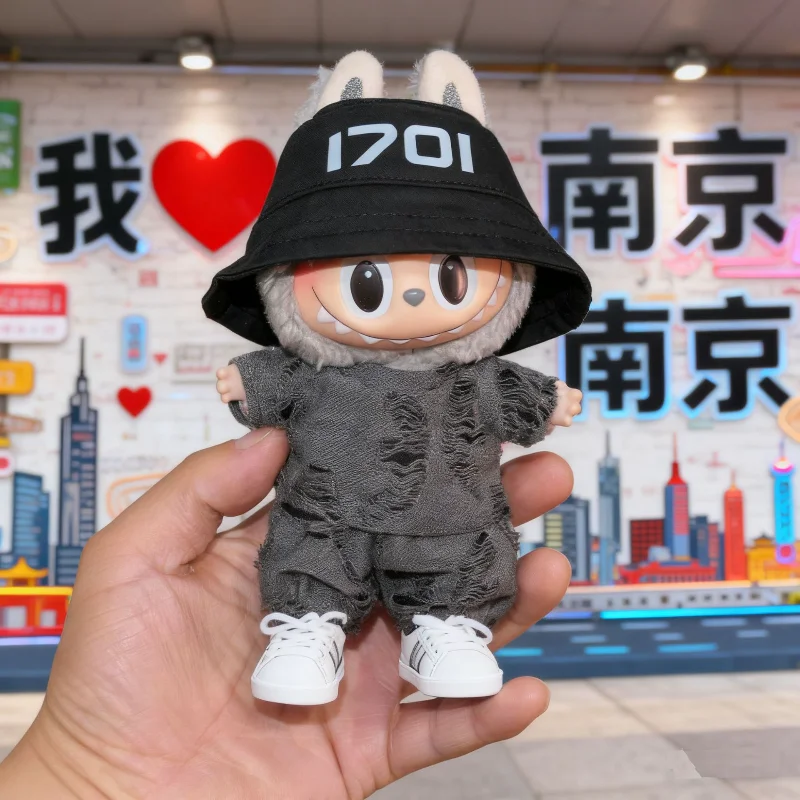 

new 15-17cm labubu fisherman's hat cold baby clothes suit band around Nanjing style Labubu baby clothes new