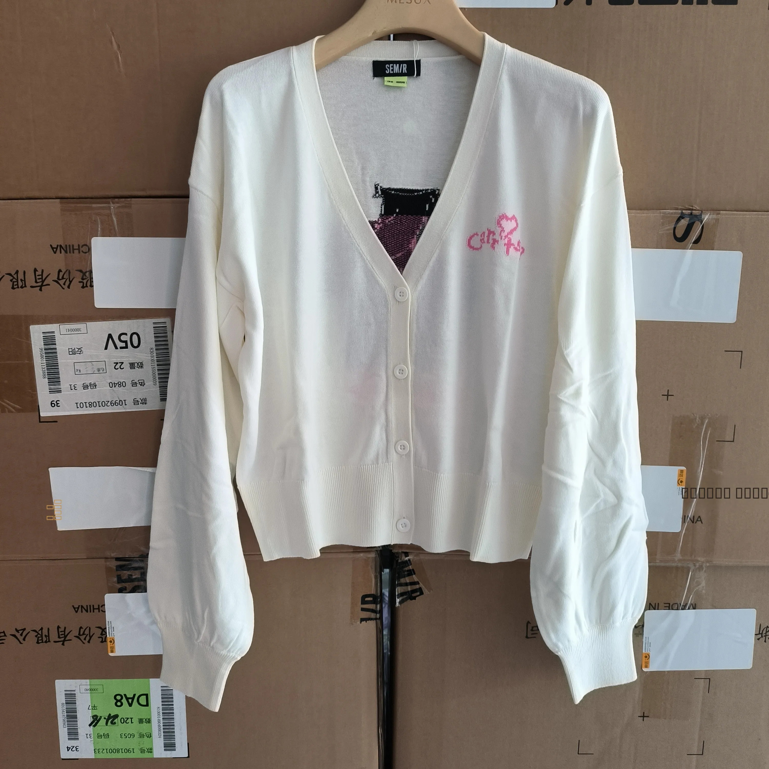 

Mena Sweet Свободный женский свитер Кардиган с кроликом Удобный мягкий материал Весенний модный женский трикотаж