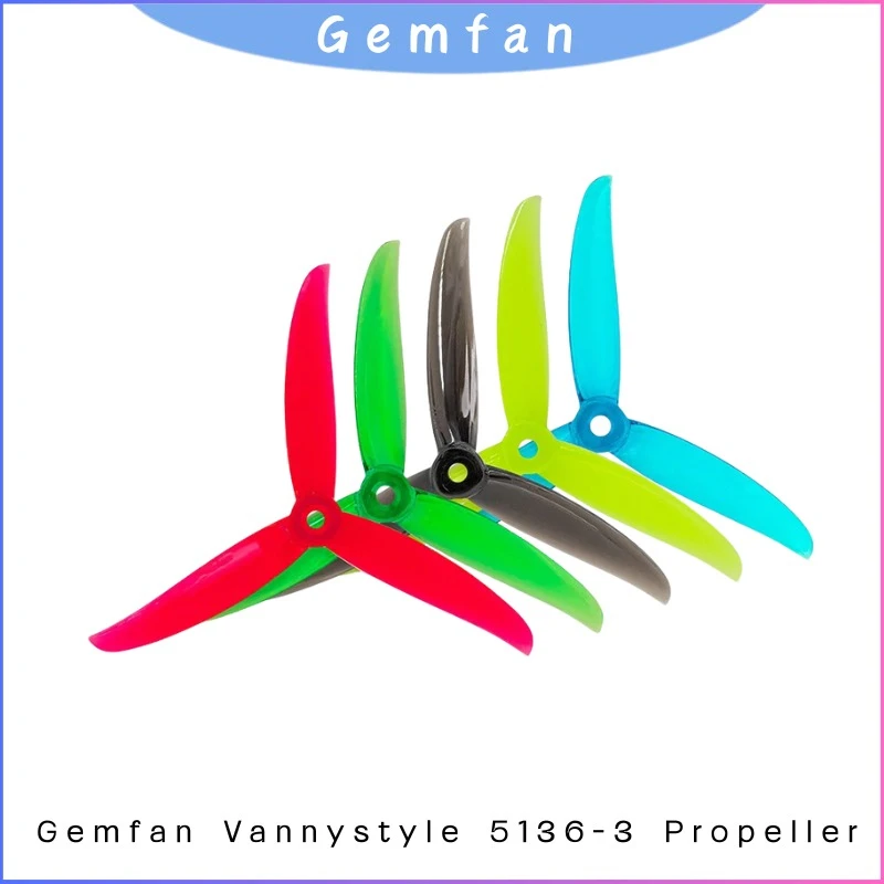 Gemfan VANOVER5136 Vannystyle 5.1x3.6x3 3-Blade PC Propeller 5mm 4.3g CW CCW 2207 4S 6S FPV Freestyle Drone