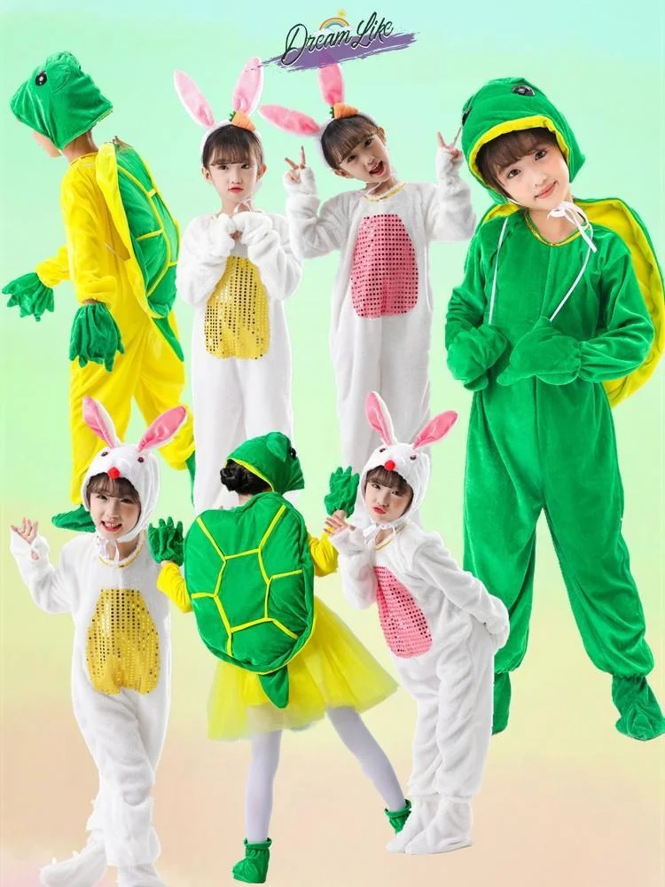 

Children's Animal Turtle Performance Costume Green Turtle Performance Suit Little Rabbit Kindergarten Dress White Rabbit