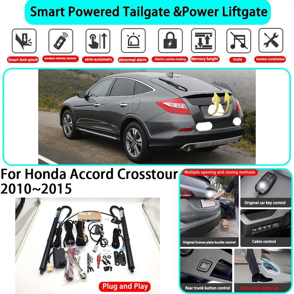 for Honda Accord Crosstour 2010~2015 OEM Smart Automatic Powered Tailgate Electric Power Tailgate Lift Kit Key Close