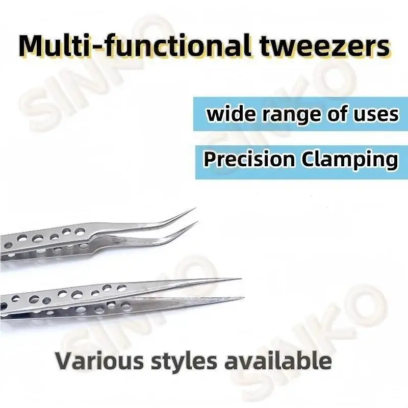Precision Tweezer Non Magnetic Stainless Steel Hand Polished Anti Static Anti Acid for Electronic Repair Circuit Board Soldering